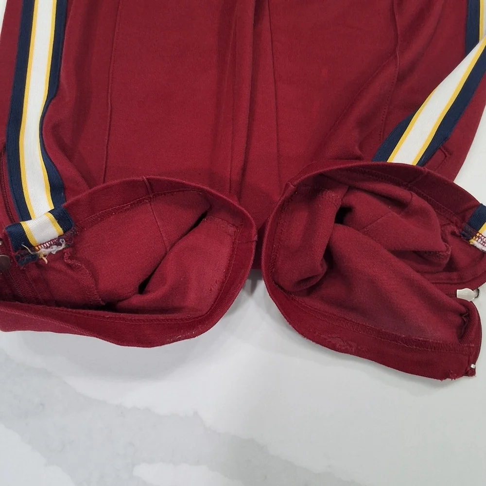 ✨2/$25 Aeropostale~VTG~Y2K~Red Maroon~Track Pant~Crest~Preppy~Zipper Cuff~SM